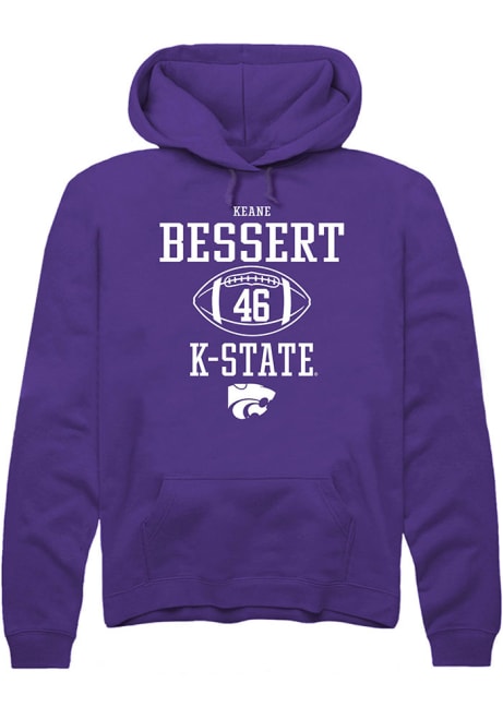 Keane Bessert Rally Mens Purple K-State Wildcats NIL Sport Icon Hooded Sweatshirt