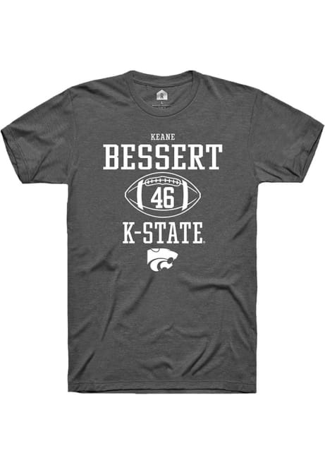 Keane Bessert Grey K-State Wildcats NIL Sport Icon Short Sleeve T Shirt