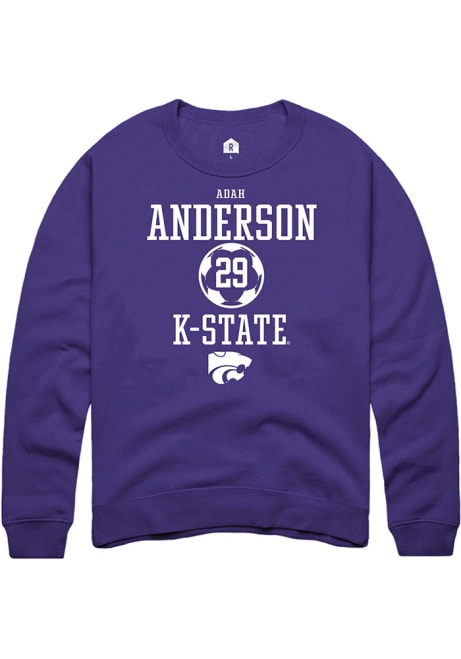 Adah Anderson Rally Mens Purple K-State Wildcats NIL Sport Icon Crew Sweatshirt