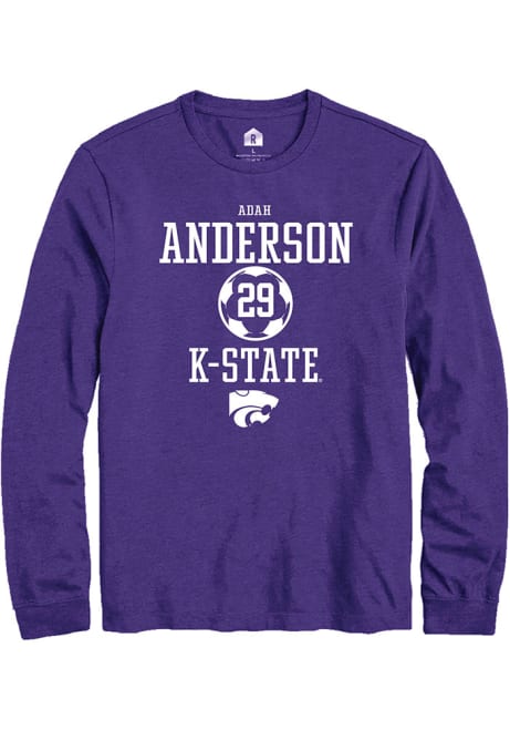 Adah Anderson Rally Mens Purple K-State Wildcats NIL Sport Icon Tee