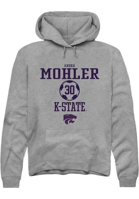 Andra Mohler Rally Mens Graphite K-State Wildcats NIL Sport Icon Hooded Sweatshirt