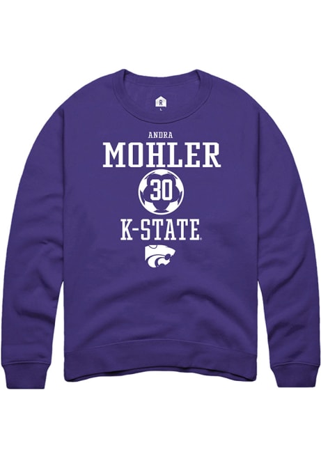 Andra Mohler Rally Mens Purple K-State Wildcats NIL Sport Icon Crew Sweatshirt