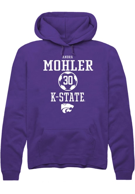 Andra Mohler Rally Mens Purple K-State Wildcats NIL Sport Icon Hooded Sweatshirt