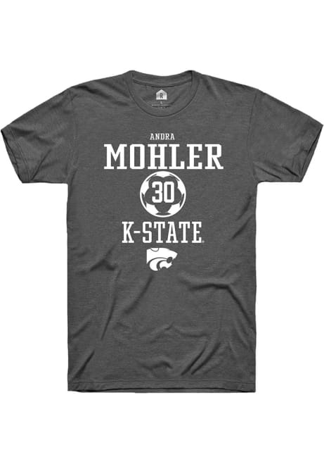 Andra Mohler Dark Grey K-State Wildcats NIL Sport Icon Short Sleeve T Shirt