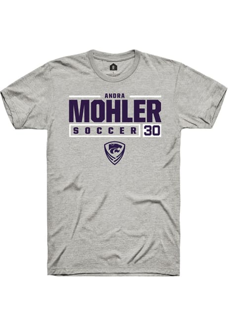 Andra Mohler Ash K-State Wildcats NIL Stacked Box Short Sleeve T Shirt
