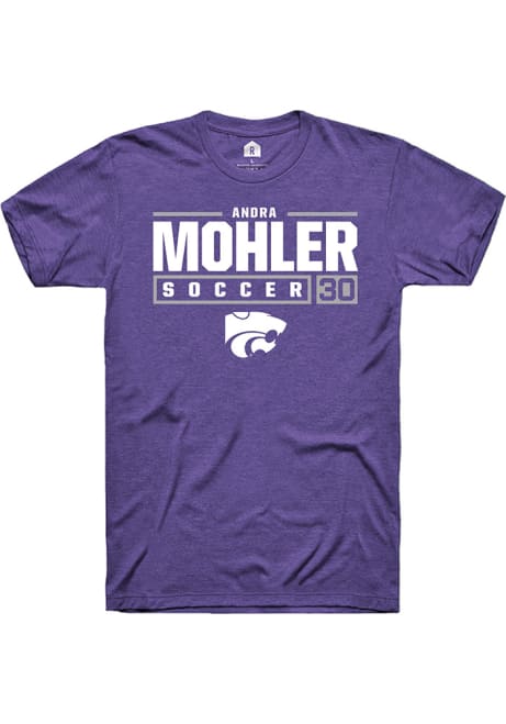 Andra Mohler Purple K-State Wildcats NIL Stacked Box Short Sleeve T Shirt