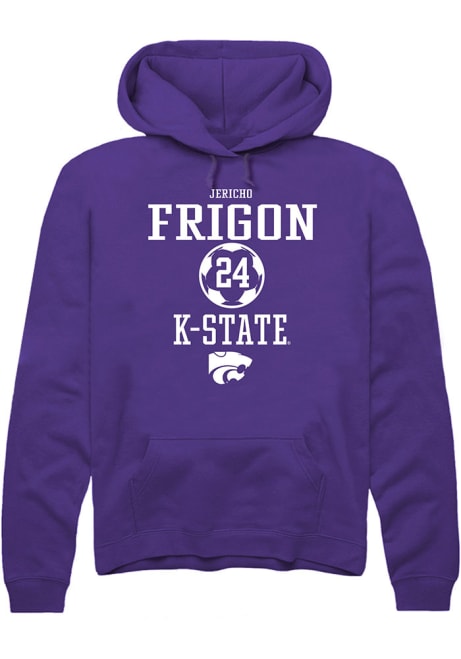 Jericho Frigon Rally Mens Purple K-State Wildcats NIL Sport Icon Hooded Sweatshirt
