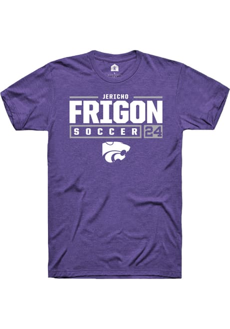 Jericho Frigon Purple K-State Wildcats NIL Stacked Box Short Sleeve T Shirt