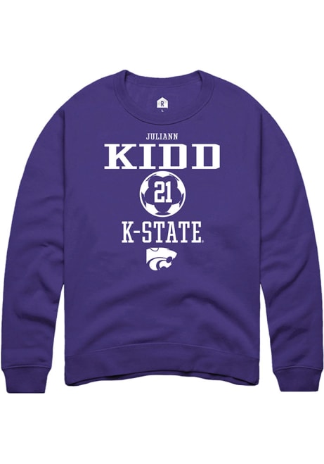 Juliann Kidd Rally Mens Purple K-State Wildcats NIL Sport Icon Crew Sweatshirt