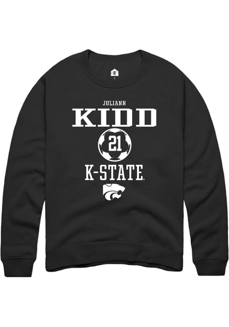 Juliann Kidd Rally Mens Black K-State Wildcats NIL Sport Icon Crew Sweatshirt