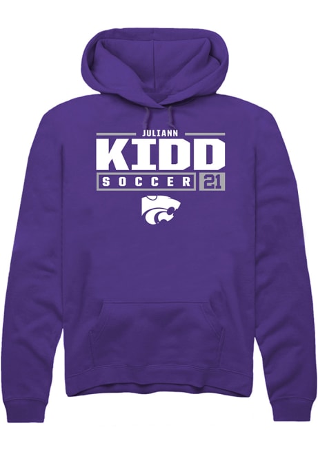 Juliann Kidd Rally Mens Purple K-State Wildcats NIL Stacked Box Hooded Sweatshirt