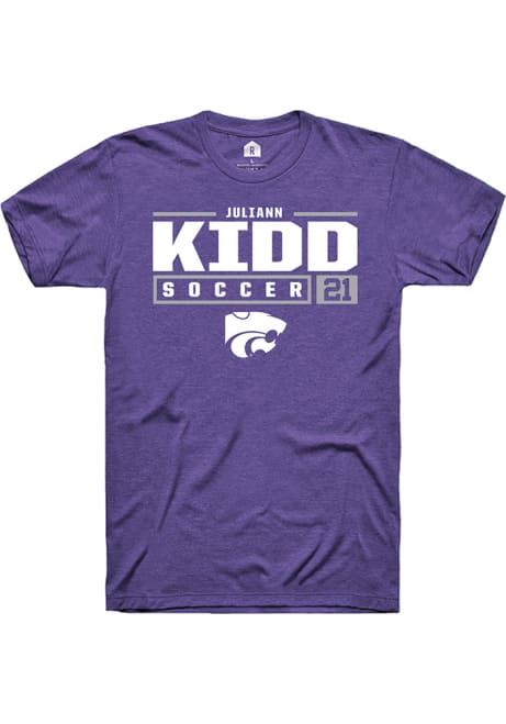 Juliann Kidd Purple K-State Wildcats NIL Stacked Box Short Sleeve T Shirt