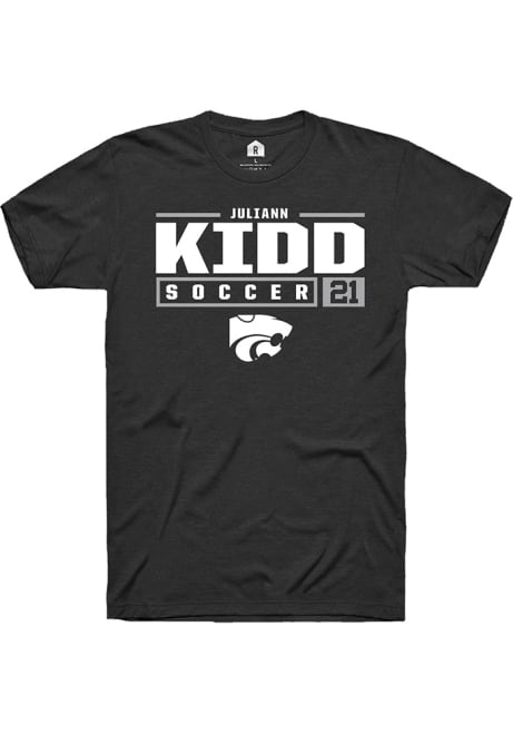 Juliann Kidd Black K-State Wildcats NIL Stacked Box Short Sleeve T Shirt