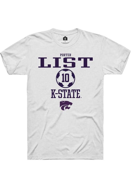 Porter List White K-State Wildcats NIL Sport Icon Short Sleeve T Shirt