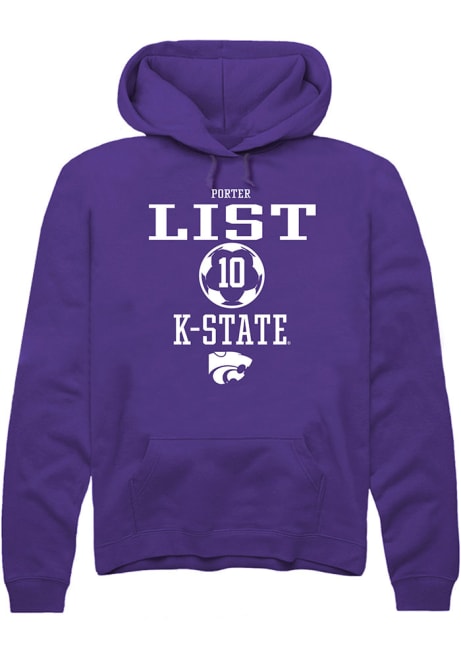Porter List Rally Mens Purple K-State Wildcats NIL Sport Icon Hooded Sweatshirt