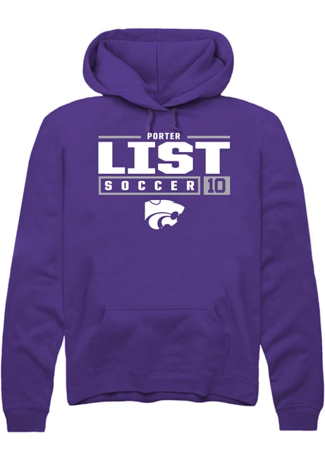 Porter List Rally Mens Purple K-State Wildcats NIL Stacked Box Hooded Sweatshirt