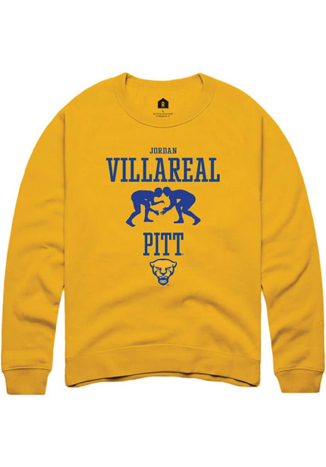 Jordan Villareal Rally Mens Gold Pitt Panthers NIL Sport Icon Crew Sweatshirt