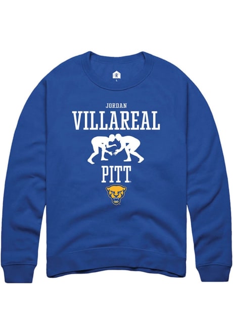 Jordan Villareal Rally Mens Blue Pitt Panthers NIL Sport Icon Crew Sweatshirt