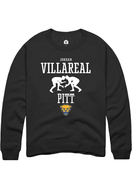 Jordan Villareal Rally Mens Black Pitt Panthers NIL Sport Icon Crew Sweatshirt