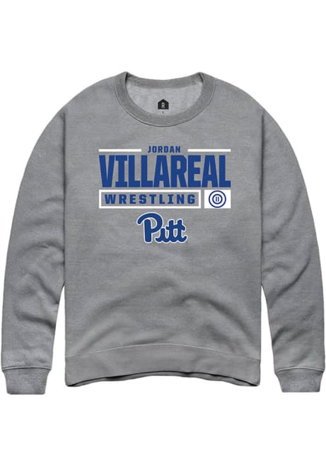 Jordan Villareal Rally Mens Graphite Pitt Panthers NIL Stacked Box Crew Sweatshirt