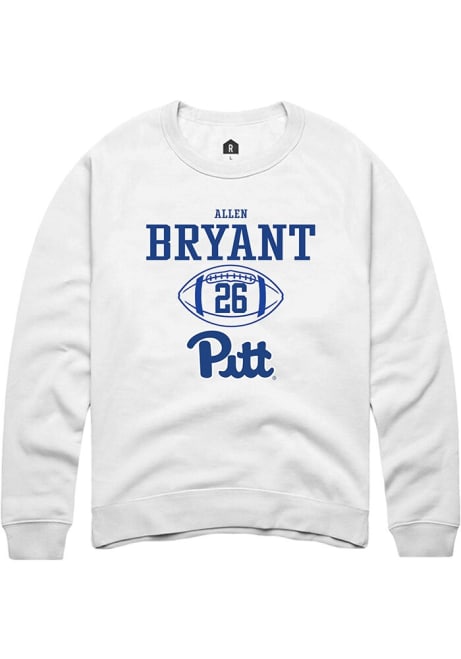 Allen Bryant Rally Mens White Pitt Panthers NIL Sport Icon Crew Sweatshirt