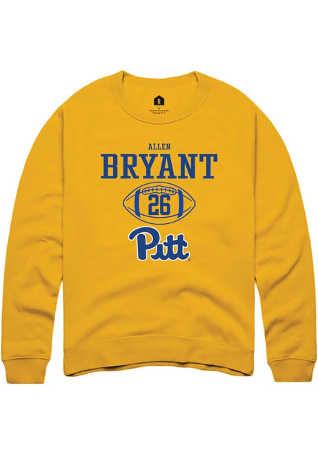 Allen Bryant Rally Mens Gold Pitt Panthers NIL Sport Icon Crew Sweatshirt