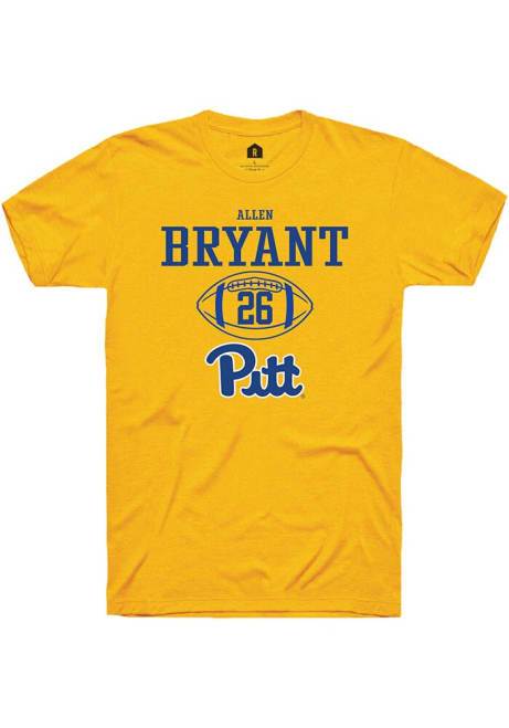 Allen Bryant Gold Pitt Panthers NIL Sport Icon Short Sleeve T Shirt