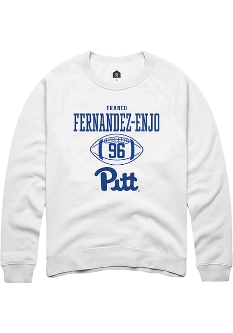 Franco Fernandez-Enjo Rally Mens White Pitt Panthers NIL Sport Icon Crew Sweatshirt