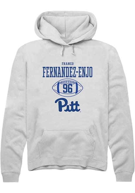 Franco Fernandez-Enjo Rally Mens White Pitt Panthers NIL Sport Icon Design Hooded Sweatshirt