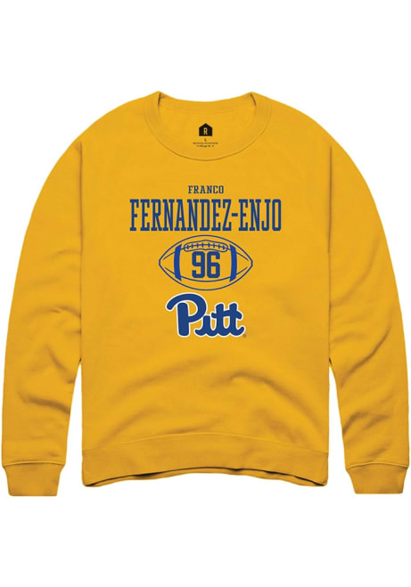 Franco Fernandez-Enjo Rally Mens Gold Pitt Panthers NIL Sport Icon Design Crew Sweatshirt