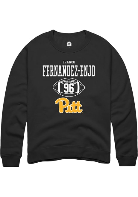 Franco Fernandez-Enjo Rally Mens Black Pitt Panthers NIL Sport Icon Design Crew Sweatshirt