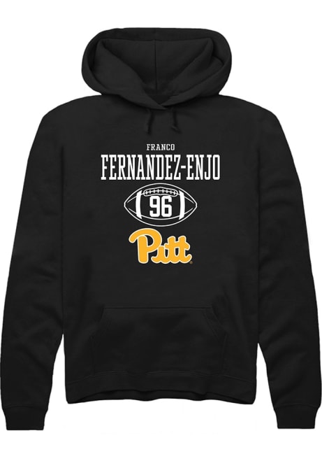 Franco Fernandez-Enjo Rally Mens Black Pitt Panthers NIL Sport Icon Design Hooded Sweatshirt