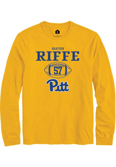 Graysen Riffe Rally Mens Gold Pitt Panthers NIL Sport Icon Tee