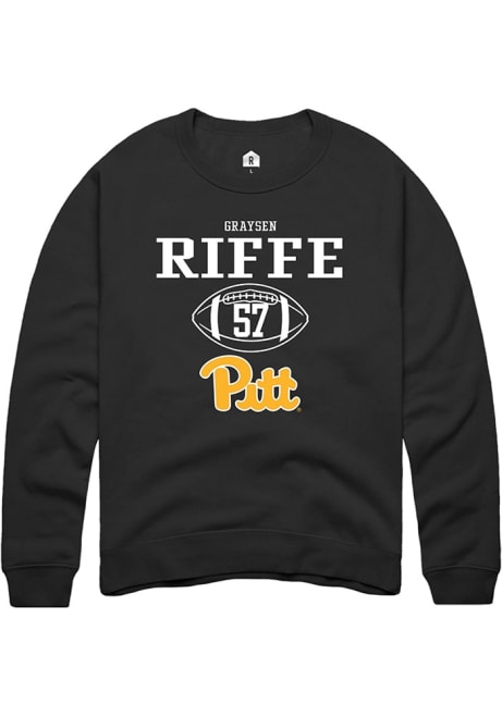 Graysen Riffe Rally Mens Black Pitt Panthers NIL Sport Icon Crew Sweatshirt