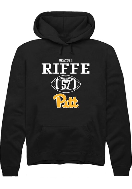 Graysen Riffe Rally Mens Black Pitt Panthers NIL Sport Icon Hooded Sweatshirt