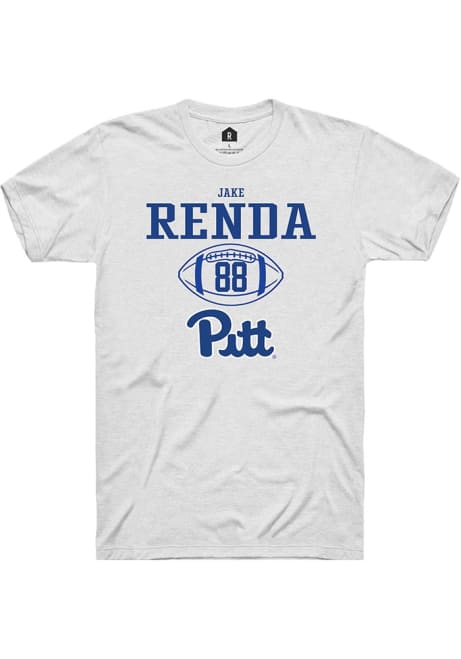 Jake Renda White Pitt Panthers NIL Sport Icon Design Short Sleeve T Shirt