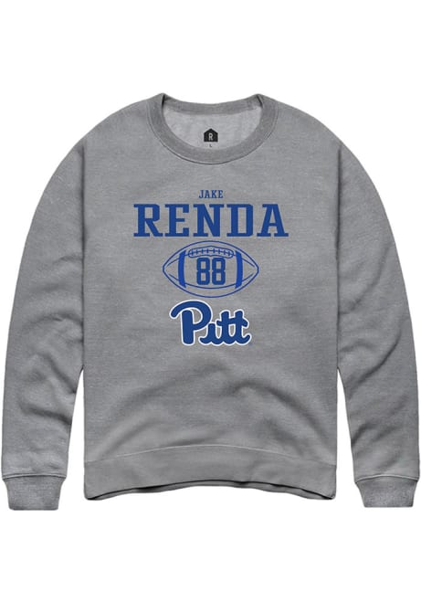 Jake Renda Rally Mens Graphite Pitt Panthers NIL Sport Icon Design Crew Sweatshirt