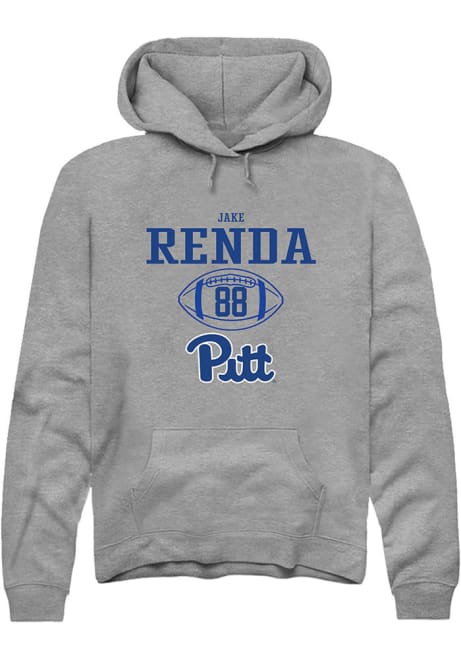 Jake Renda Rally Mens Graphite Pitt Panthers NIL Sport Icon Design Hooded Sweatshirt