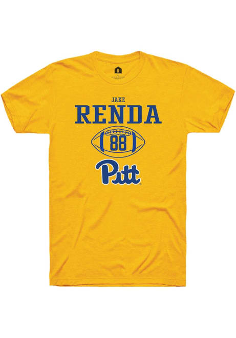 Jake Renda Gold Pitt Panthers NIL Sport Icon Design Short Sleeve T Shirt