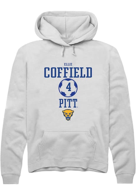 Ellie Coffield Rally Mens White Pitt Panthers NIL Sport Icon Hooded Sweatshirt