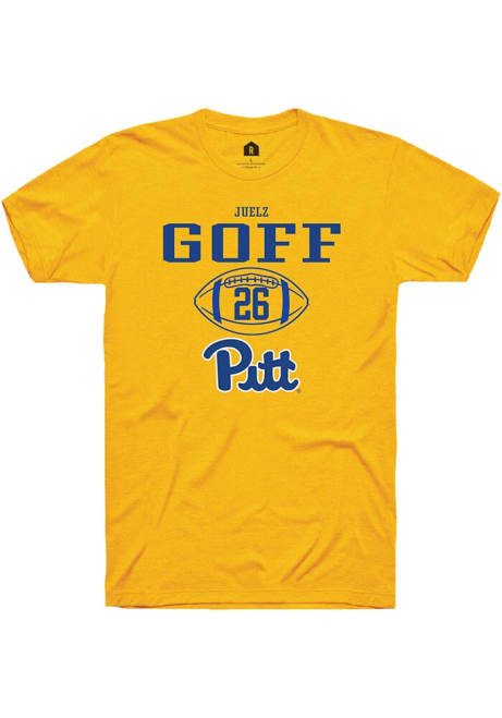 Juelz Goff Gold Pitt Panthers NIL Sport Icon Short Sleeve T Shirt