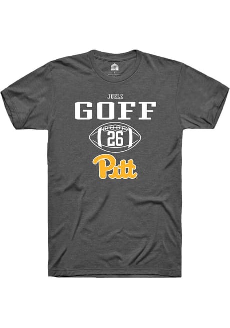 Juelz Goff Dark Grey Pitt Panthers NIL Sport Icon Short Sleeve T Shirt