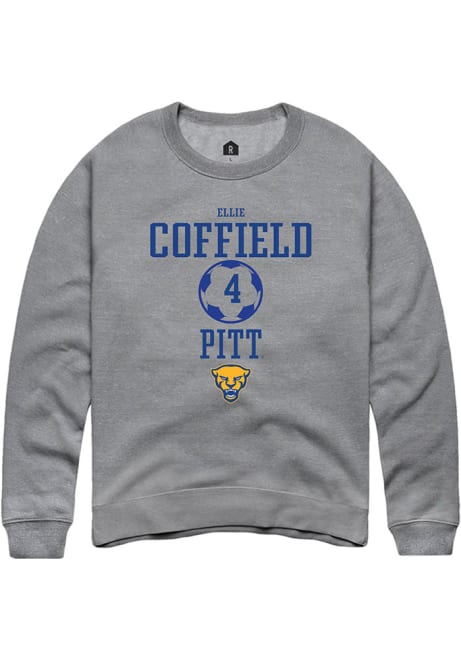 Ellie Coffield Rally Mens Graphite Pitt Panthers NIL Sport Icon Crew Sweatshirt