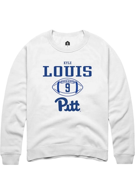 Kyle Louis Rally Mens White Pitt Panthers NIL Sport Icon Crew Sweatshirt