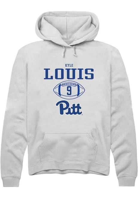 Kyle Louis Rally Mens White Pitt Panthers NIL Sport Icon Hooded Sweatshirt