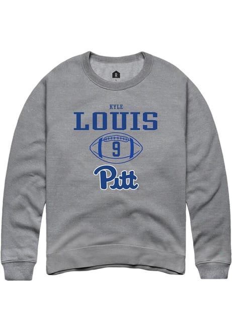 Kyle Louis Rally Mens Graphite Pitt Panthers NIL Sport Icon Crew Sweatshirt