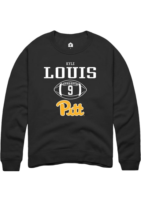 Kyle Louis Rally Mens Black Pitt Panthers NIL Sport Icon Crew Sweatshirt