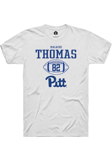 Malachi Thomas White Pitt Panthers NIL Sport Icon Short Sleeve T Shirt