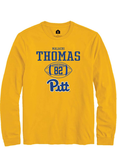 Malachi Thomas Rally Mens Gold Pitt Panthers NIL Sport Icon Tee