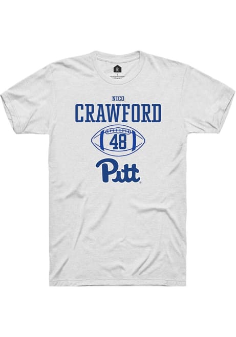 Nico Crawford White Pitt Panthers NIL Sport Icon Short Sleeve T Shirt